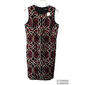 NWT J. McLaughlin Velvet Metallic Print Sleeveless Dress Size‎ 4 Lined Stunning!